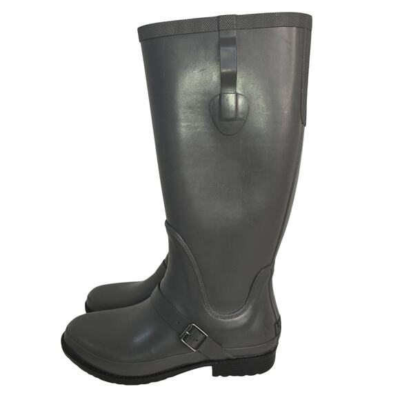 LL Bean Wellie Boots Womens Size 10 Rubber Waterproof Rain Shoes Buckle Strap - Picture 3 of 11
